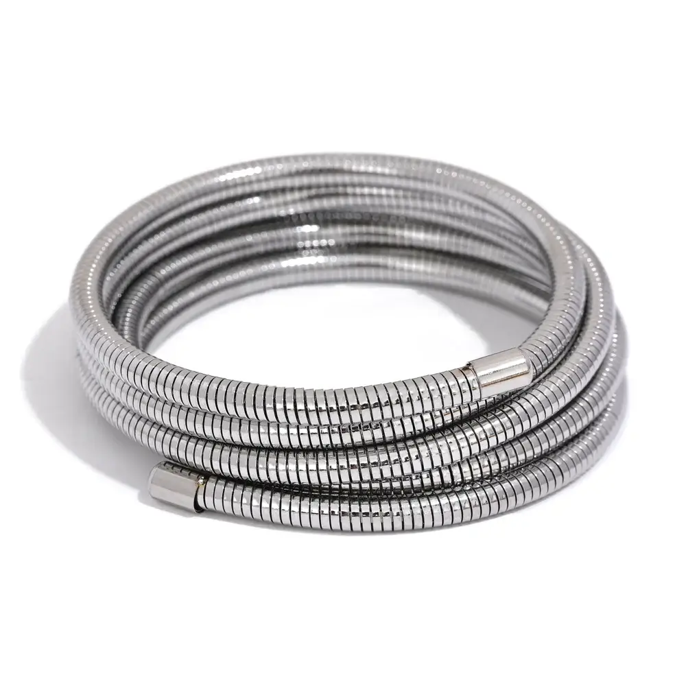 Yhpup Stainless Steel Stackable Multi Layer Bracelet Bangle YH2303A Steel