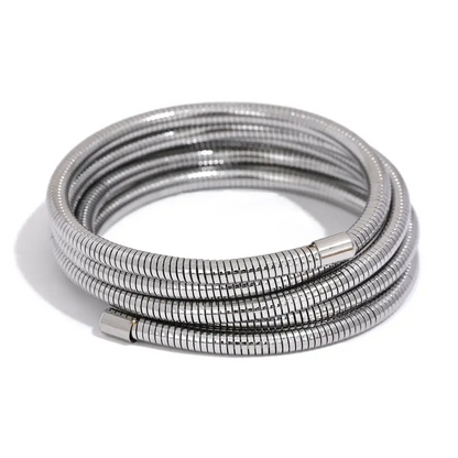 Yhpup Stainless Steel Stackable Multi Layer Bracelet Bangle YH2303A Steel