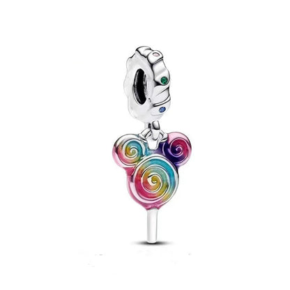 Exquisite 925 Silver Rabbit and Mouse Pendant Beads for DIY European Bracelets with Zircon Accents