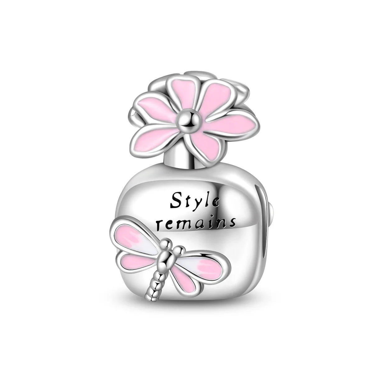 Original 925 Sterling Silver Pink Flower Balloon and Coffee Cup Charms Beads for DIY Women’s Bracelet Jewelry Gift