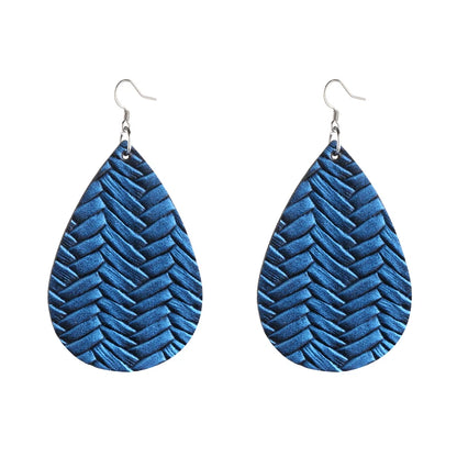 Elegant Faux Leather Teardrop Earrings for Women Lightweight Dangle Fashion Jewelry
