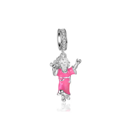 Spring Butterfly Heart Enamel Flower Charm Bead for Bracelets and Necklaces
