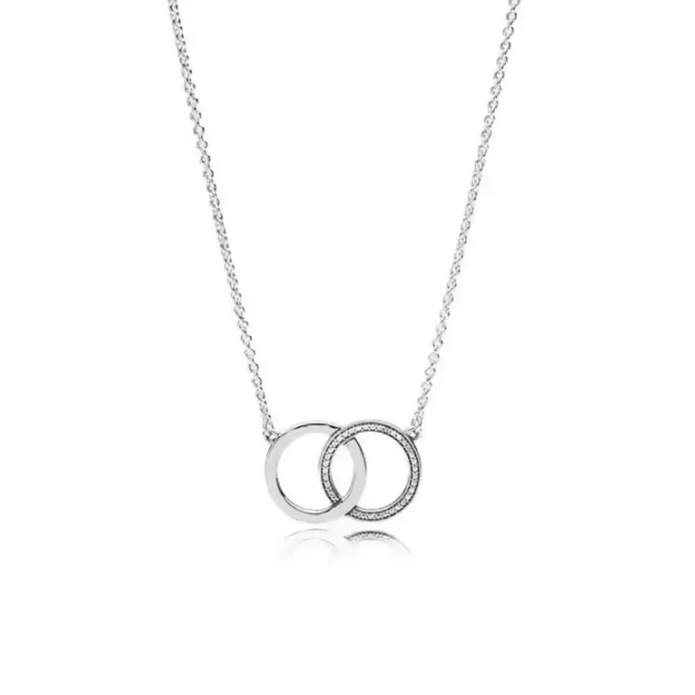 New 925 Sterling Silver Heart-Shaped Necklace with Purple Blue and Green Zircon for Exquisite Jewelry Gifts for Women