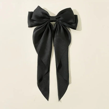Korean Satin Big Bow Hair Clips For Women And Girls
