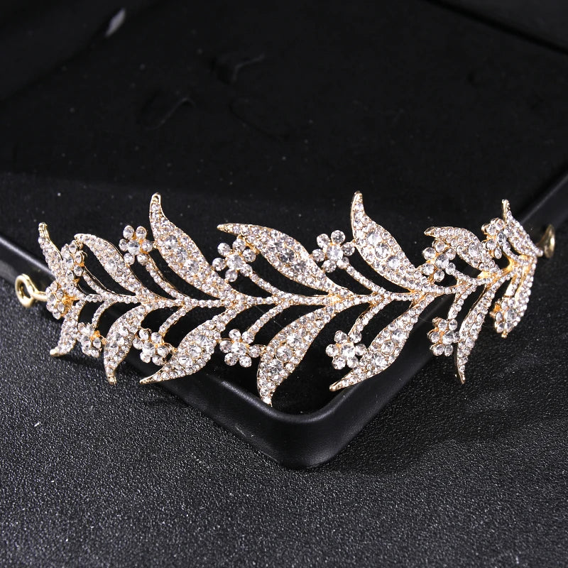Gold Crystal Bridal Tiara - Top-Rated Rhinestone Headband for Weddings Gold 16