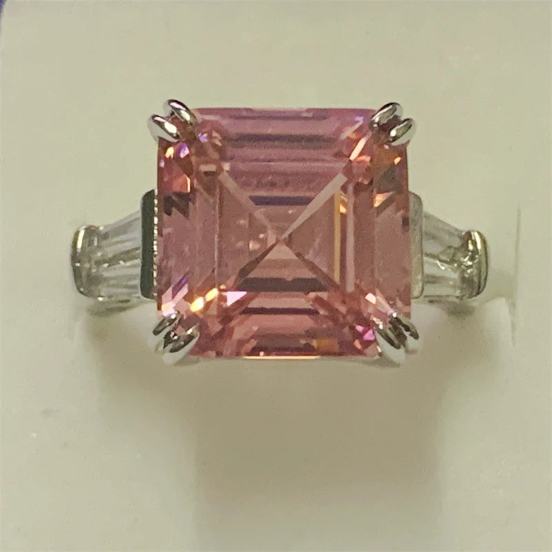 Fashion Moissanite Engagement Ring in Sterling Silver for Men and Women