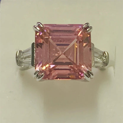 Fashion Moissanite Engagement Ring in Sterling Silver for Men and Women