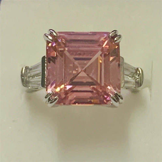 Fashion Moissanite Engagement Ring in Sterling Silver for Men and Women