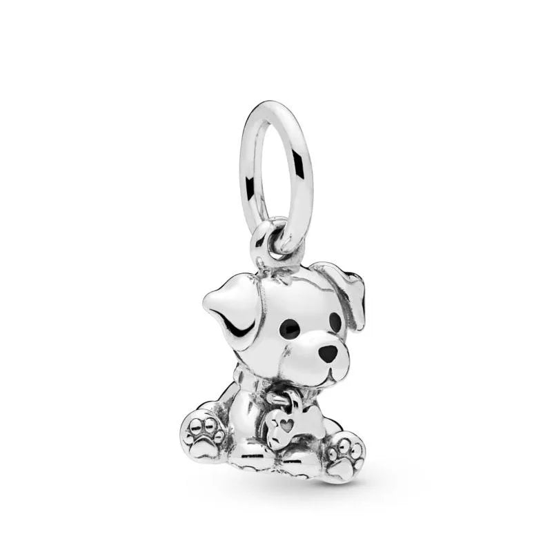 Exquisite 925 Silver Cat Claw Pendant Beads with Safety Chain for European Bracelets B017