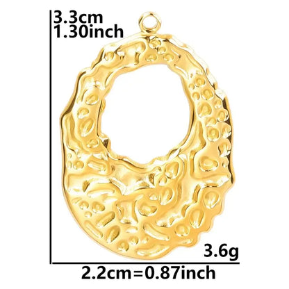 4Pcs Lot Stainless Steel Geometric Hammered Heart Dangle Charms for DIY Jewelry Making S1305-G