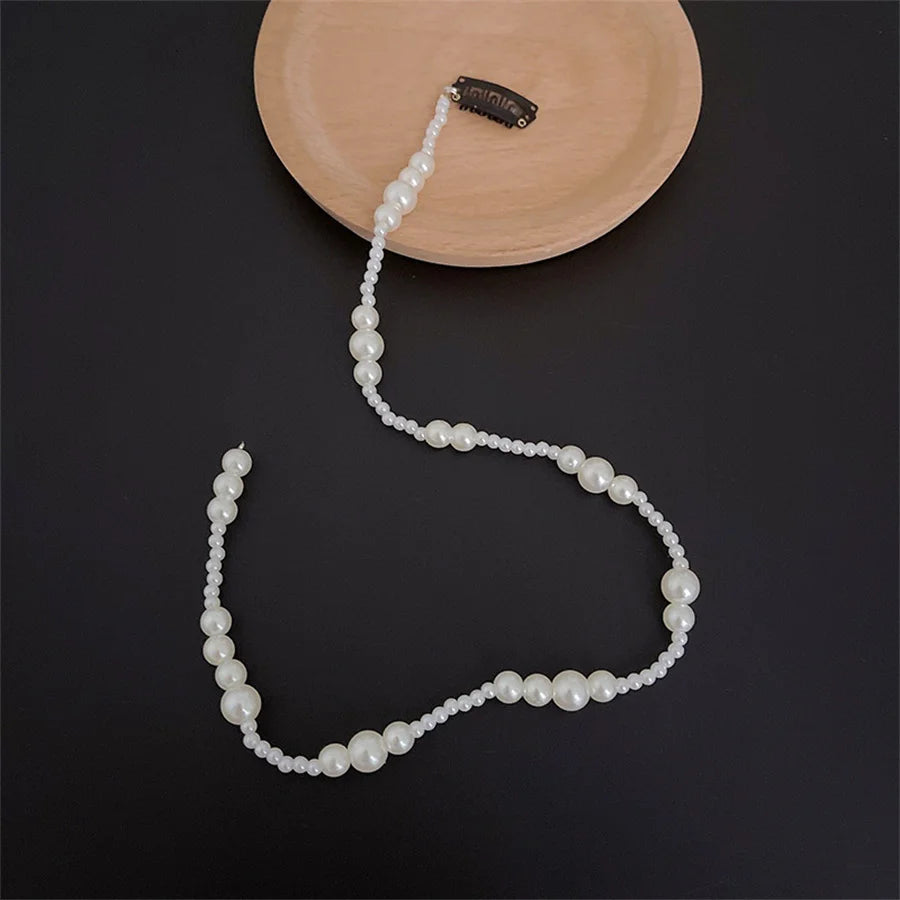 Elegant Pearl Braided Hairpin Headband for Women Weddings and Parties