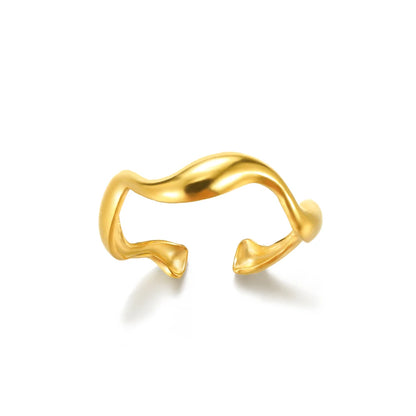 Gold Color 316L Stainless Steel Women's Rings - Fade-Resistant Luxury Wedding Jewelry with Free Shipping