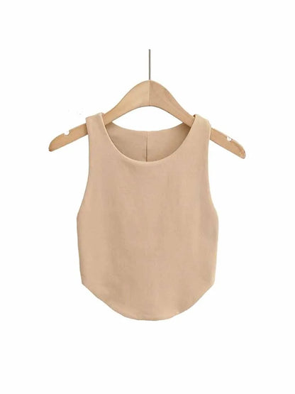 2024 Summer Womens Double Curve Backless Crop Tank Top