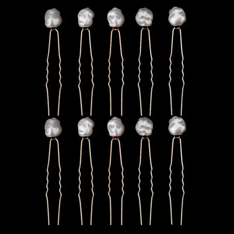 Elegant Pearl Beaded Hairpin Set for Wedding and Fashion Styling