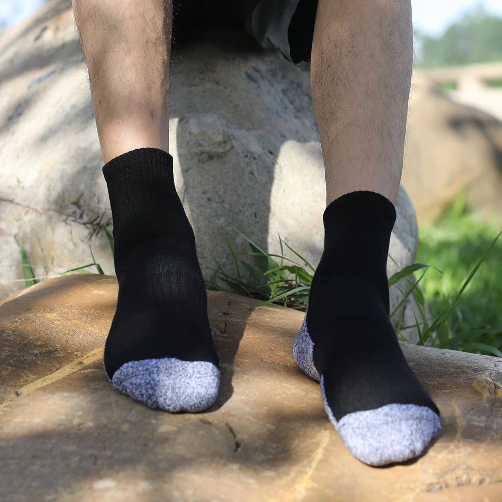 Thermal Terry Trekking Socks Men Non Slip Seamless Toe
