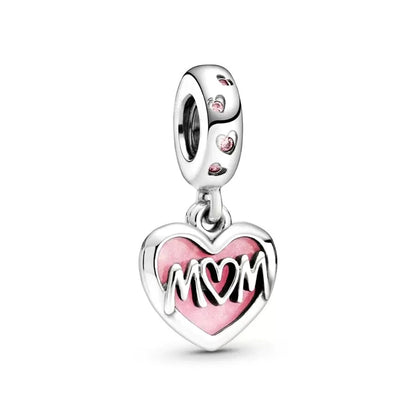 Pink Hot Air Balloon Daisy Murano Glass Charm for European Silver Bracelet SS0020