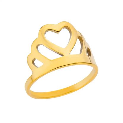 Romantic Geometric Love Ring for Women Stainless Steel Wedding Band
