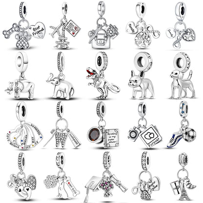 Sterling Silver Camera Coffee Cup Charm Beads for Qikaola Bracelet Jewelry DIY