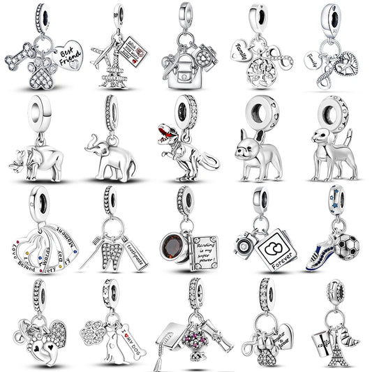 Sterling Silver Camera Coffee Cup Charm Beads for Qikaola Bracelet Jewelry DIY