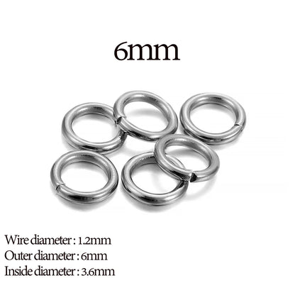 Stainless Steel Jump Rings Open Loops for DIY Jewelry Making 30 to 200 Pieces 1.2 x 6mm 100pcs