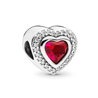 Sparkling Intertwined Love Hearts Charm Beads for 925 Sterling Silver Bracelet