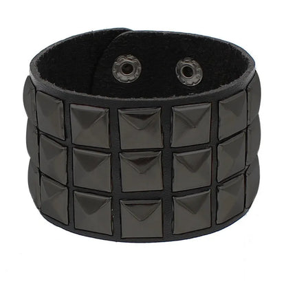 Gothic Punk Cat Heart Leather Bracelet For Women And Men