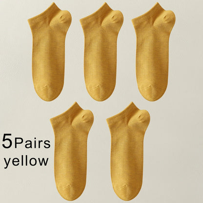 5 Pairs Bamboo Fiber Men No Show Breathable Ankle Socks
