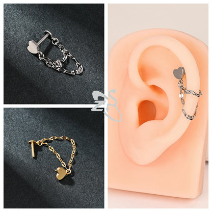ZS 16G Stainless Steel Stud Earrings for Women and Girls with CZ Crystal Tassel Drop Design