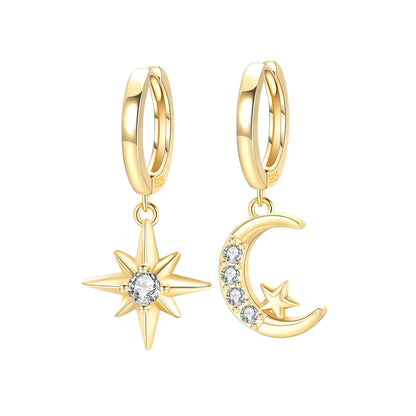 925 Sterling Silver Skull Pumpkin Cross Hoop Earrings Sparkling Zircon Glamorous Women Jewelry