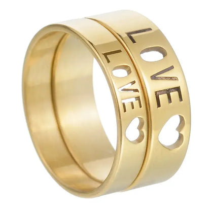 MeMolissa Luxury Clear Stone Crystal Wedding Rings Gold Plated Stainless Steel Jewelry 101R7