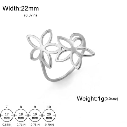 Skyrim Fashion Bohemian Gold-Plated Wide Flower Ring for Women