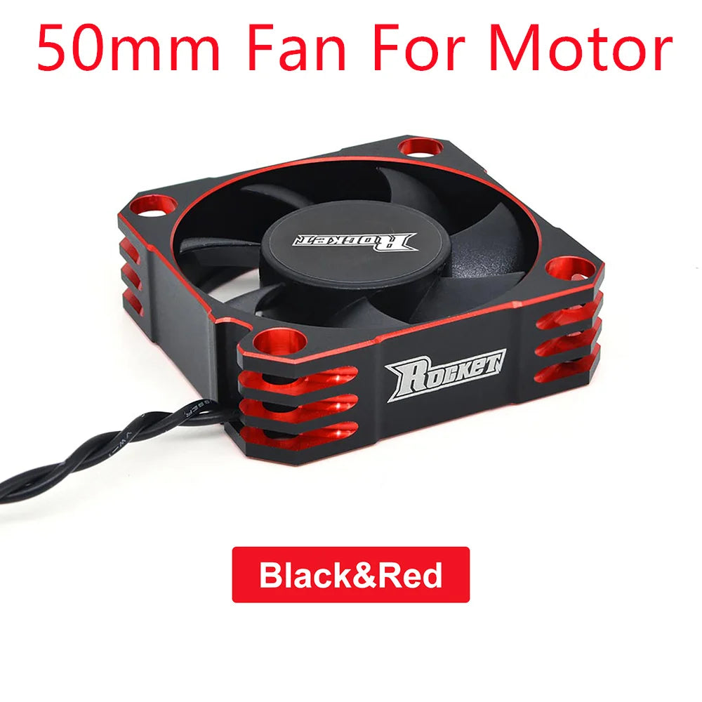 Rocket RC Fan 25mm 30mm 35mm 40mm 50mm Cooling Fan for RC Car 50mm red for motor
