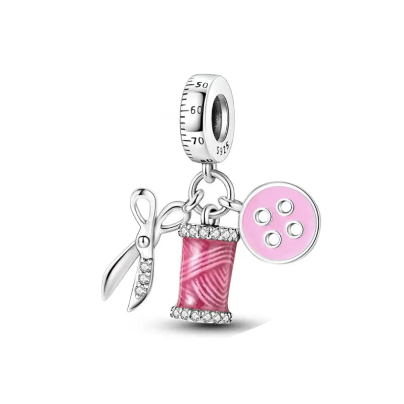 Spring Butterfly Heart Enamel Flower Charm Bead for Bracelets and Necklaces