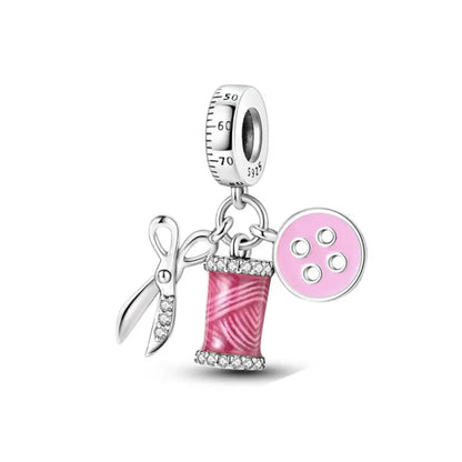 Spring Butterfly Heart Enamel Flower Charm Bead for Bracelets and Necklaces