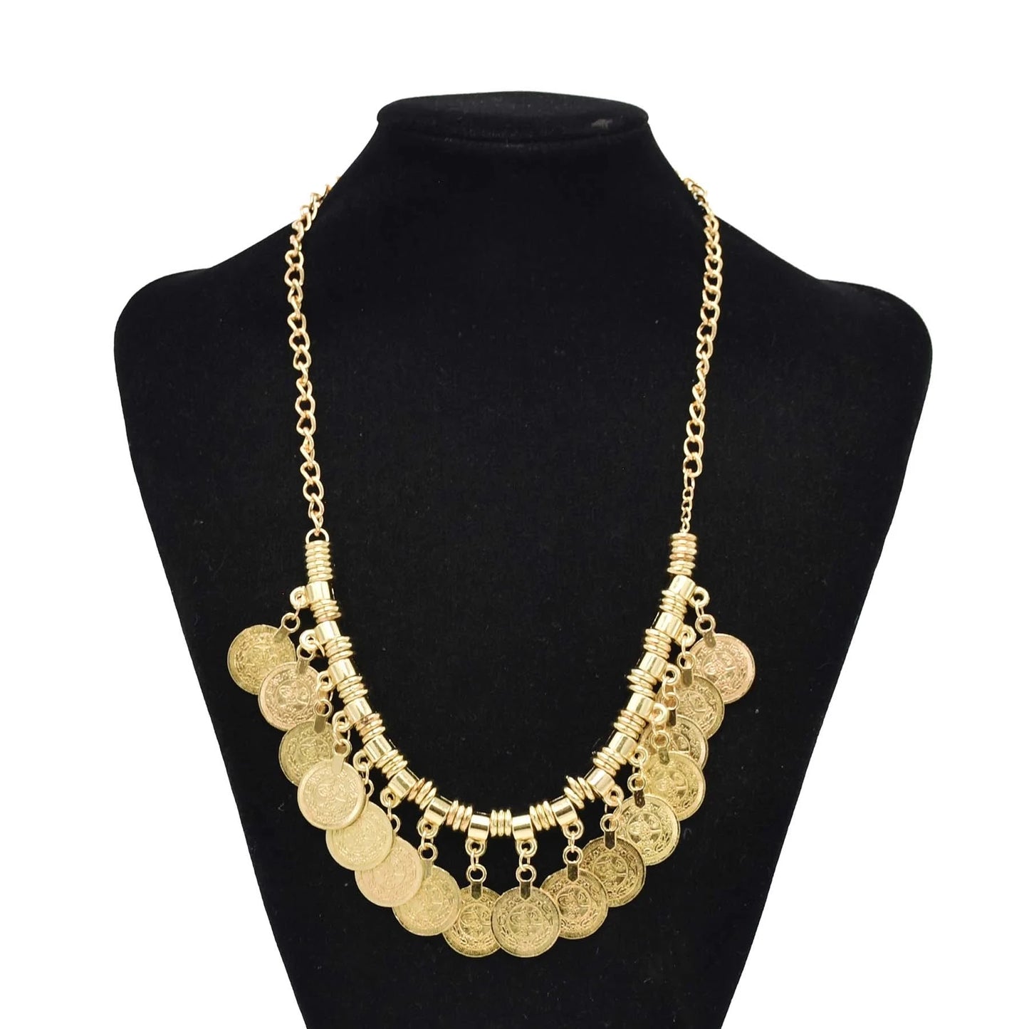 Indian Vintage Coin Tassel Choker Necklace for Women Ethnic Boho Jewelry Gift