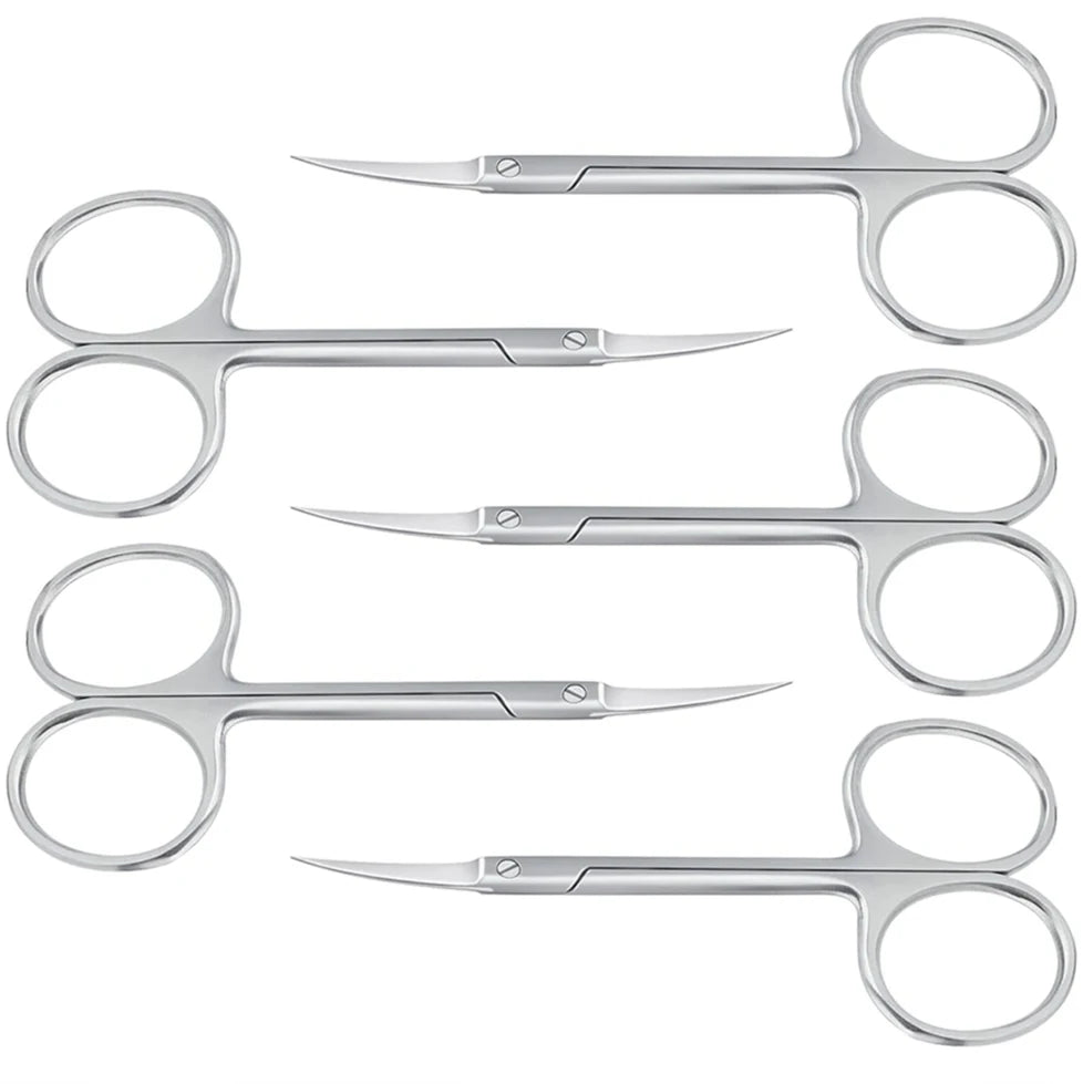 Stainless Steel Curved Tip Thin Blade Cuticle Scissors Nail Clippers Trimmer F33-5pcs