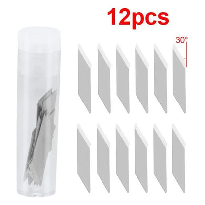 CraftPro 360° Rotating Cutting Pen - Durable Stainless Steel Blades for Effortless DIY Art Projects 12 Pcs blade