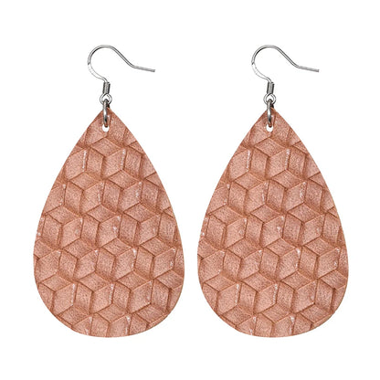 Elegant Faux Leather Teardrop Earrings for Women Lightweight Dangle Fashion Jewelry