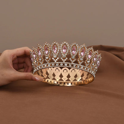 Vintage Crystal Baroque Rhinestone Tiara Bridal Wedding Headdress Hairpiece