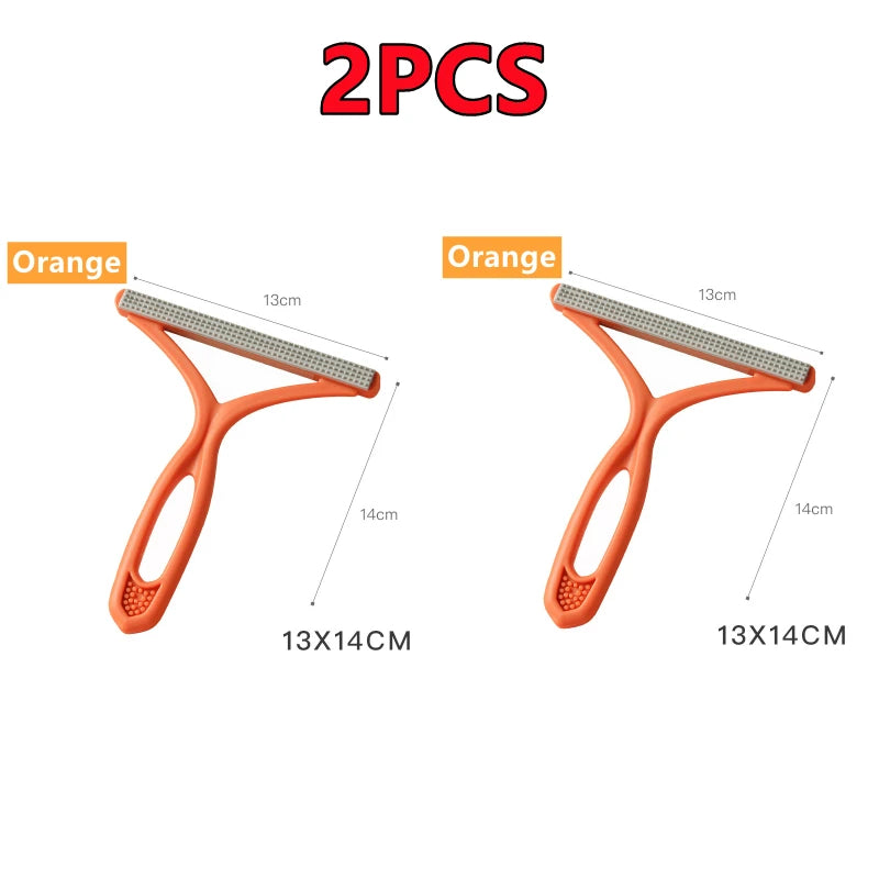 2/1PC Silicone Double Sided Pet Hair Remover Lint Remover Clean Tool Shaver Sweater Cleaner Fabric Shaver Scraper Clothes Carpet 2PCS Orange