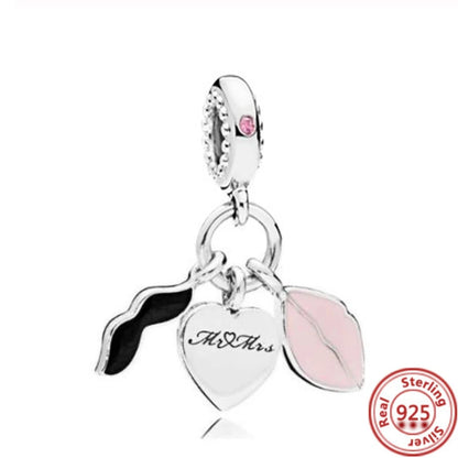 Springtime 925 Silver Pink Flower Ice Cream Charm Pendant for DIY Bracelets Y473