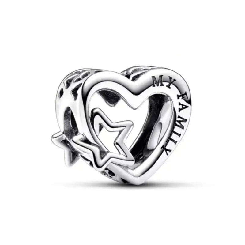 Diy White Pave Dog Paw Moon Bead 925 Sterling Silver Bracelet Necklace Jewelry for Women