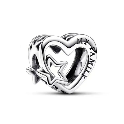 Diy White Pave Dog Paw Moon Bead 925 Sterling Silver Bracelet Necklace Jewelry for Women