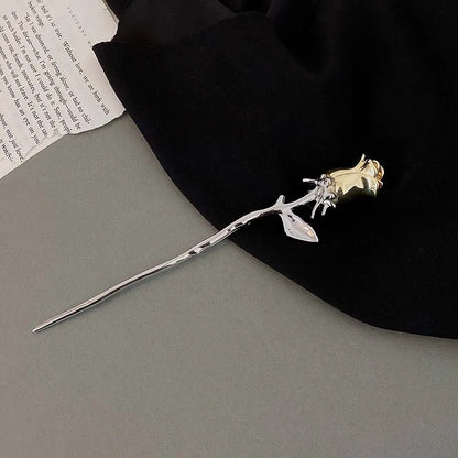 Elegant Vintage Rose Metal Hair Sticks with Sword and Snake Design for Women