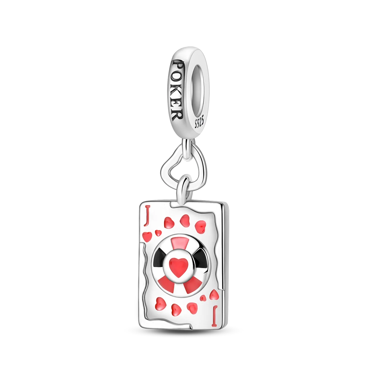 Original 925 Sterling Silver Playing Card Charms Pendant Poker Joker Hearts Spades Crown Bead Jewelry for Bracelets and Necklaces
