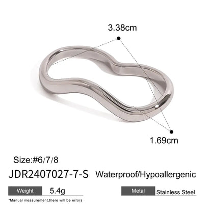 Youthway Minimalist Geometric Double Finger Ring Set 18K Gold Plated JDR2407027-S 7