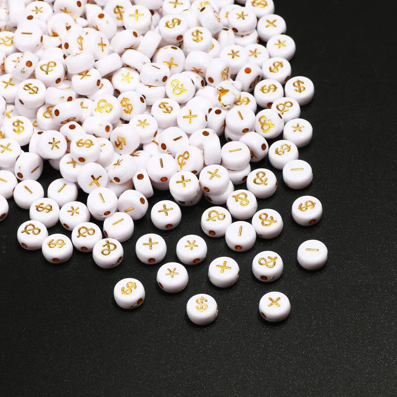 Chic Black Acrylic Beads with Gold Heart Design for Jewelry Crafting