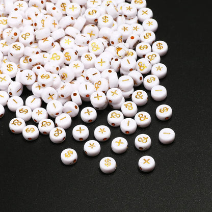 Chic Black Acrylic Beads with Gold Heart Design for Jewelry Crafting