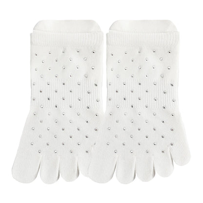 Celebrity Loved Womens Rhinestone Grip Yoga Toe Socks