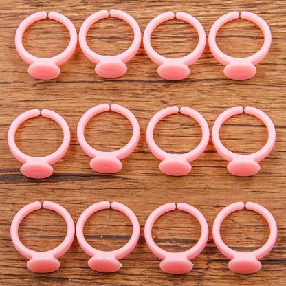 Vibrant Adjustable Kids Rings Set with Blank Pad Tray - 50 Pieces Mixed Colors
